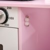 HOMCOM Children Wooden Play Kitchen w/ Lights Sounds, Kids Kitchen Playset w/ Water dispenser, Microwave, Utensils, Sink, Storage, for Ages 3-6 Years - Pink
