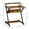 HOMCOM Industrial Computer Desk with Monitor Stand, 70 x 60cm Compact Desk for Small Spaces, Home Office Desk
