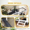 PawHut Rabbit Hutch with Run, 2-Tier Wooden Guinea Pig Hutch with Wheels, 2 Openable Tops, 3 Plastic Trays, Small Animal House Indoor for 2-3 Bunnies, Guinea Pigs, 147 x 45 x 89.5cm, Grey