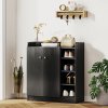 HOMCOM Shoe Storage Cabinet Two Doors w/ Adjustable 4 Shelves Cupboard Footwear Rack Stand Organiser Hallway 
