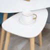 HOMCOM Nesting Coffee Table, Set of 2 Side Tables, Stacking End Tables with Solid Wood Legs, for Living Room Bedroom