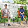 Outsunny 2pc Outdoor Seat Cushions with Backrest, Ties, Water Repellent Seat Pads for Chair, Garden Patio, Orange