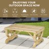 Outsunny Garden Rustic Wooden Bench Wheel-Shaped Legs Slatted Seat Stable Reinforced Structure Outdoor Patio Garden 2-Person Bench Seat - Natural Wood Effect