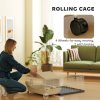 PawHut Guinea Pig Cage with Removable Pet Playpen, Waterproof Pad, Hay Feeder, Water Bottle, Food Dish, Hideaway, Balcony, Soft-Covered Ramp, Wheels, Small Animal Cage for Guinea Pig, Hedgehog
