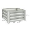 Outsunny Set of 2 Raised Garden Bed, Outdoor Planter Box with Galvanised Steel Frame for Growing Vegetables, Flowers and Herbs, 60 x 60 x 30.5 cm, Light Grey
