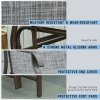 Outsunny 2 Seats Garden Glider Bench, Metal Frame Loveseat with Glass Top  Centre Table, Porch Rocking Glider for 2 Person, for Deck, Patio, Brown/ Grey