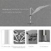 Outsunny 3 x 3(m) Cantilever Roma Parasol, Square Garden Umbrella with Cross Base, Crank Handle, Tilt, 360 Rotation and Aluminium Frame, Grey