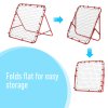 HOMCOM Rebounder Net Practise Kickback Target Goal with 5 Angles, for Teens, Adults, Softball, Football Training, Red