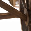 Outsunny Wooden Garden Dining Table, Wagon Wheel Outdoor Coffee Table with 3 cm Wood Top for Patio, Balcony, Terrace, 110 x 60 x 65 cm, Carbonised Finish