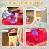 AIYAPLAY Kids Dressing Table, Kids Vanity Table with Mirror LED Light, Music, 23 Accessories, for 3-6 Years - Pink