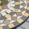 Outsunny 60 cm Mosaic Garden Table, Small Round Outdoor Side Table with Ceramic Top, Plant Stand for Patio, Balcony, Grey and Beige