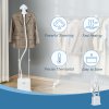 HOMCOM Upright Garment Clothes Steamer Suitable for all Fabrics with 6 Steam Setting, 45s Fast Heat-up, 1.7L Water Tank and 45min Steamer, Wrinkle and Odour Remover, White