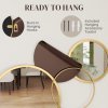 HOMCOM Metal Wall Art, Modern Decorative Mirror Decor, Hanging Home Wall Decoration for Living Room Bedroom Dining Room, Gold Tone