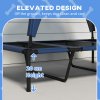 PawHut Cooling Raised Dog Bed, Elevated Pet Bed with Breathable Mesh, UV Protection Canopy, Foot Pads, for Indoor Outdoor, Large Dogs, 106 x 76 x 94cm - Dark Blue