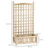 Outsunny Garden Planters with Trellis for Climbing Vines, Wooden Raised Beds for Garden, Free Standing Flower Pot, Indoor Outdoor Display Rack, 64 x 28 x 120 cm, Natural