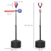 SPORTNOW Free Standing Speed Bag, Height Adjustable Boxing Punching Bag with Stand, Reflex Bar, Punching Pad and Suction Cup Base for Adults & Teenagers, Multicoloured