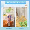 Pawhut 5 Tier Hamster Cage, Gerbil Cage with Tube Exercise Wheels, Tunnel, Water Bottle, Dishes, 58H x 46L x 30Wcm, Orange