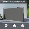 Outsunny Retractable Side Awning, Garden Privacy Screen Divider, Full Cassette Wind Breaker for Hot Tub, Balcony, Terrace, Pool, 400 x 160cm, Dark Grey