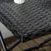 Outsunny Folding Rattan Garden Coffee Table, Small Square Outdoor Bistro Side Table with Rattan Top for Patio, Balcony, Porch, 40 x 40 x 40 cmBlack