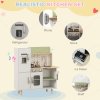 AIYAPLAY Toy Kitchen Playset, Kids Play Kitchen Role Playing Game with Phone, Ice Maker, Stove, Sink, Utensils, for Ages 3-6 Years - White