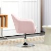 HOMCOM Swivel Linen Fabric Accent Chair for Living Room Contemporary Vanity Armchair with Adjustable Height Thick Cushion Lumbar Support Armrest for Bedroom Office Pink