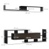 HOMCOM Modern TV Cabinet with Wall Shelf, TV Unit with Storage Shelf and Cabinet, for Wall-Mounted 65