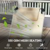 Outsunny Foldable Outdoor Sun Lounger, Reclining Lounge Chair Camping Bed Cot with Pillow 4-Level Adjustable Back Aluminium Frame, Khaki