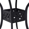 Outsunny 90 x 90cm Square Garden Dining Table with 46.5mm Dia. Umbrella Hole, Cast Aluminium Outdoor Dining Table, Grid Motif Outdoor Table for Garden, Patio, Porch, Black