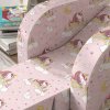 AIYAPLAY Kids Armchair, 2 in 1 Foldable Toddler Chair, Soft Snuggle Sponge Filled Recliner, for Bedroom Playroom Living Room, for Boys & Girls 18 Months to 3 Years - Pink