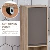 HOMCOM Narrow Bathroom Cabinet, Slim Bathroom Storage Unit with Open Compartment, Freestanding Storage Cupboard with Adjustable Shelves for Small Spaces, 30 x 24 x 170 cm