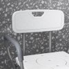 HOMCOM Height Adjustable Shower Chair with Arms and Back, Non-Slip Shower Stool, Bedside Commode with Detachable Bucket for Elderly, Seniors, Disabled, White