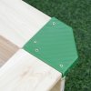 Outsunny Kids Wooden Sand Pit Sandbox Children Square Outdoor Playset Adjustable Canopy Bench Seat 120x120x120cm