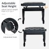 HOMCOM Faux Leather Piano Stool Height Adjustable Keyboard Bench Dressing Table Seat 64(L) x 35(W) x 45/55(H)cm, Black