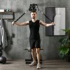 SPORTNOW Wall Mount Cable Machine, 15 Positions Adjustable Cable Crossover Machine Dual Pulley System for Home Gym