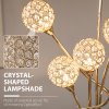 HOMCOM 5-Light Upright Floor Lamps for Living Room with Lampshade, Modern Standing Lamp for Bedroom, Bulb not Included, Silver