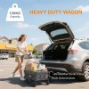 Outsunny 62L Festival Trolley on Wheels, Garden Folding Trolley Cart, 120kg Heavy Duty Collapsible Folding Wagon with Adjustable Handle and Carrying Bag for Beach, Camping, Festival, Grey