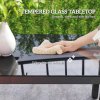 Outsunny Outdoor Dining Table for 6 People, 150 x 88 cm Rectangular Garden Table with Aluminium Frame, Tempered Glass Top and Height-Adjustable Feet for Balcony, Porch, Terrace, Grey