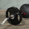 SPORTNOW Olympic Weight Plates Set, Metal and Rubber Bumper Plates Weights Discs with 2