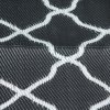 Outsunny Reversible Outdoor Rug with Carry Bag, Waterproof Plastic Straw Mat for Garden, Deck, RV, Picnic, Beach, Camping, 182 x 274cm, Black
