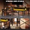 HOMCOM Computer Desk with LED Lights and Power Outlets, 120 x 55 cm Gaming Desk with Monitor Stand, Sliding Keyboard Tray and Storage Shelves for Home Office, Black