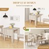 HOMCOM Folding Dining Table, Extendable Kitchen Table for Small Space, Drop Leaf Table for 2-4 People, Oak