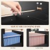 HOMCOM File Cabinet with 4 Drawers for Home Office, Vertical Filing Cabinet with Lock, Adjustable Hanging Bar for A4 and Letter Size, Black Wood Effect