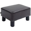 HOMCOM Faux Leather Footstool, Small Foot Rest, Rectangle Sofa Stool for Bedroom Living Room, Brown