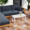 Outsunny Outdoor Garden Coffee Table, HDPE All-Weather Garden Table, Rectangular Outdoor Table with Slatted Tabletop for Patio, Balcony, 91 x 44 x 42 cm, White