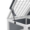 PawHut Tortoise House, Wooden Tortoise Table, Tortoise Enclosure with Wooden Lamp Holder, Openable Lids, Pull-Out Trays - Grey