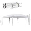 Outsunny Pop Up Gazebo 3 x 6m, Foldable Canopy Tent, Height Adjustable Wedding Awning Canopy w/ Carrying Bag, White