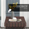 Outsunny Foldable Outdoor Side Table, Rattan Garden Coffee Table with Steel Frame, Space Saving Bistro Garden Furniture for Patio, Balcony, 60 x 41 x 41 cm, Brown