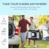 Outsunny Zero Gravity Lounger Chair Set of 2, Folding Reclining Patio Chair with Padded Seat, Cup Holder, Soft Cushion and Headrest for Poolside, Camping, Grey