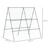 Outsunny Garden Cucumber Trellis for Climbing Plants, A-Frame Trellis Plant Support with Climbing Net, DIY Adjustable Cucumber Support Frame for Raised Bed, Vegetables, Flowers, Fruit, Green