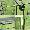 PawHut Rabbit Run Playpen, Guinea Pig Cage with Pitched Roof, Sun Protection Cover, 220 x 103 x 103 cm, Metal Enclosure for Small Animals, Chickens, Ferrets, Beige
